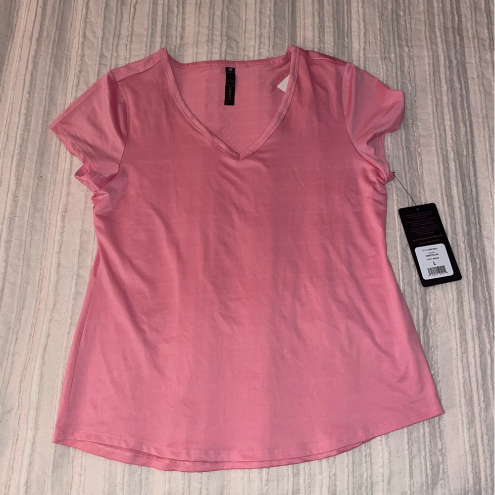 NWT Pink V Neck Workout Athletic Shirt